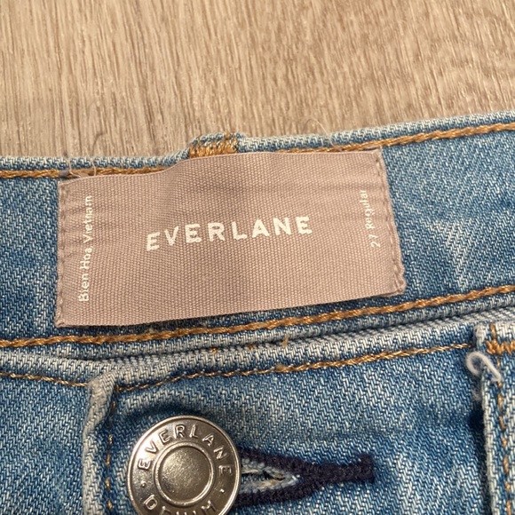 Everlane Light Wash Distressed Jeans - Picture 2 of 5